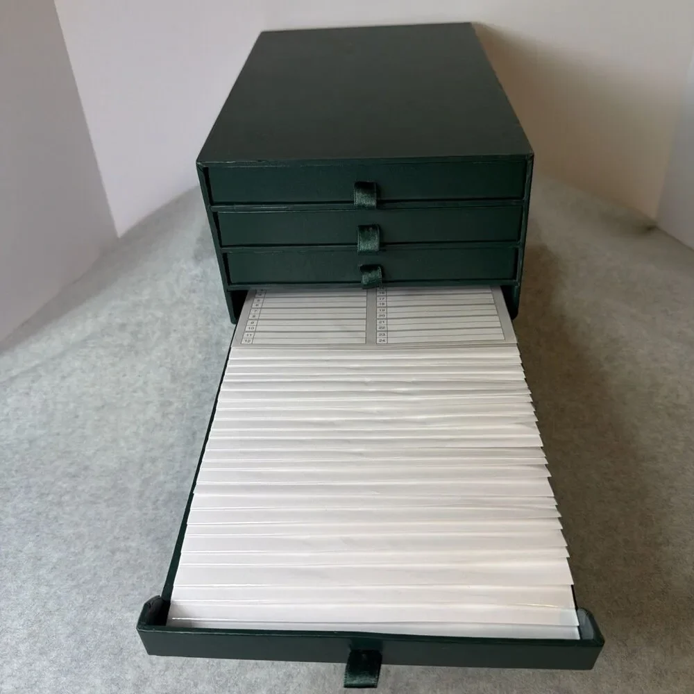 Vintage MEHLE Green 4-Drawer Index Card File Storage Box Archive Organizer Case
